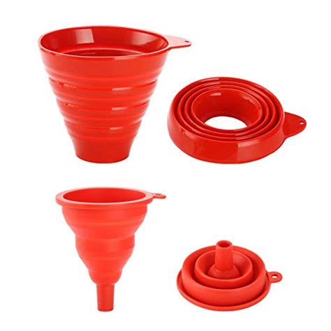 Elevkin Set Of 2 Collapsible Silicone Funnels —wide Mouth Funnel Best