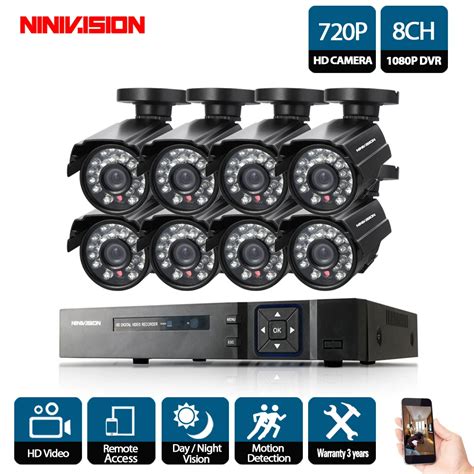 Ninivision Hd Ch Cctv System Channel P Dvr Pcs Mp Bullet