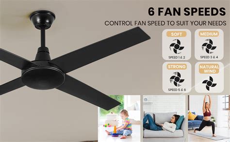 Krear 52 Ceiling Fan With Remote Control Wood Ceiling Fans With 4