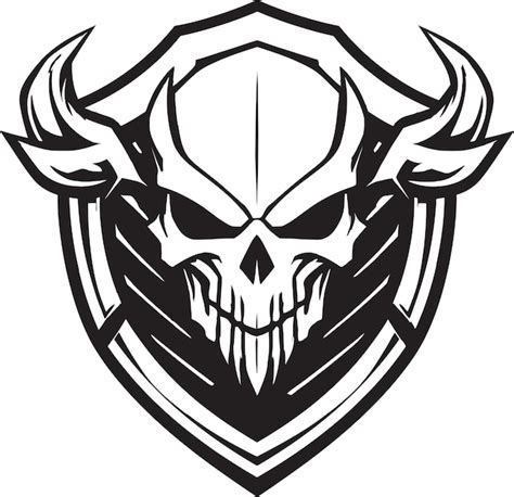 Premium Vector Shadow Guardian Black Shield Logo With Skull Vector