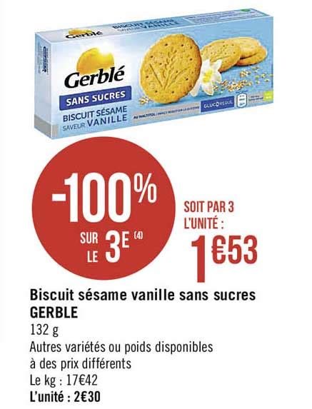 Promo Biscuit S Same Vanille Sans Sucres Gerbl Chez Spar Icatalogue Fr