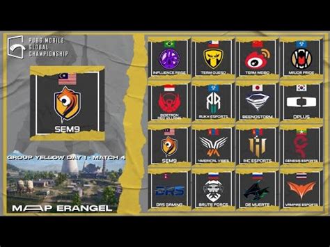 MATCH 4 MAP ERANGEL PUBG MOBILE GLOBAL CHAMPIONSHIP 2023 GRUP