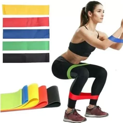 Kit 5 bandas elásticas entrenamiento gimnasia pilates y fisioterapia