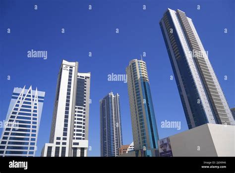 High Rise Office Buildings Seef District Kingdom Of Bahrain Stock