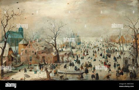 Winter landscape with Ice Skaters, Art by Dutch painter Hendrick ...