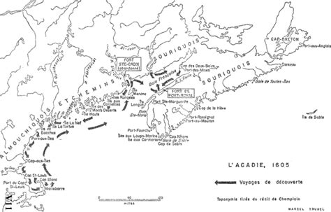 Map of Acadia, 1605 | Canada history, Acadia, Family tree project