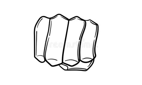 Hand Drawn Fist On White Background Stock Vector Illustration Of