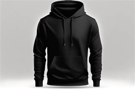 Premium Photo | Mockup of a blank black hoodie on a background.