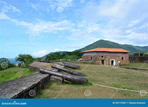 Cannons Of The Ruins Of Santa Barbara Fortress In Trujillo Honduras