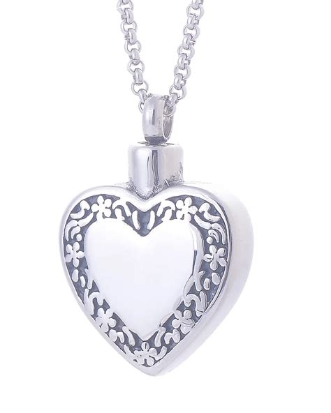 316L Stainless Steel Heart Shape Memorial Jewelry Cremation Ashes Urn