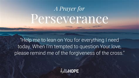 Prayer For Perseverance Hellohope