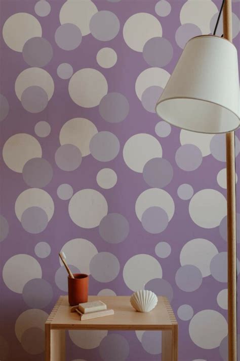 Purple polka dot Wallpaper - Peel and Stick or Non-Pasted