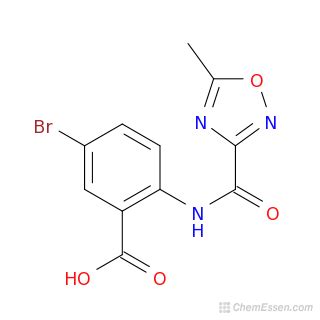 5 Bromo 2 5 Methyl 1 2 4 Oxadiazole 3 Amido Benzoic Acid Structure