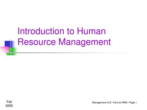 Ppt Introduction To Human Resource Management Powerpoint Presentation