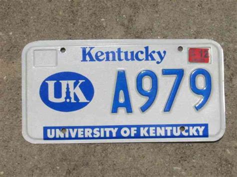 Kentucky University Of Kentucky License Plate