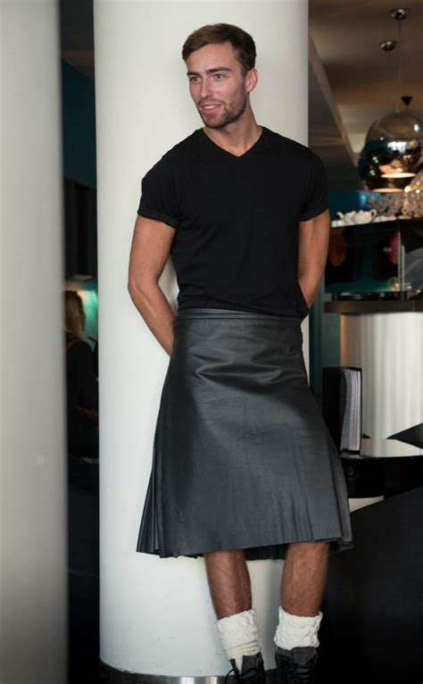 Black Leather Casual Kilt Clan