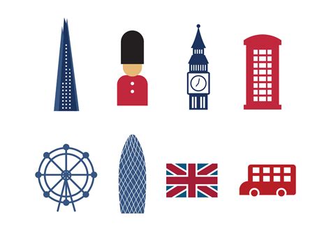 London Landmarks And Icons 135560 Vector Art At Vecteezy