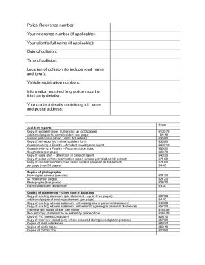 Fillable Online Request A Collision Report Form Fax Email Print Pdffiller