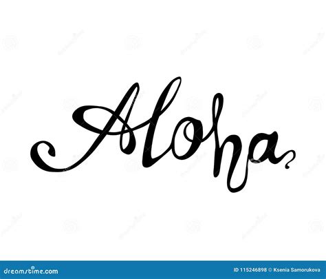 Aloha Palabra Escrita De La Mano De Hawaii Ilustraci N Del Vector