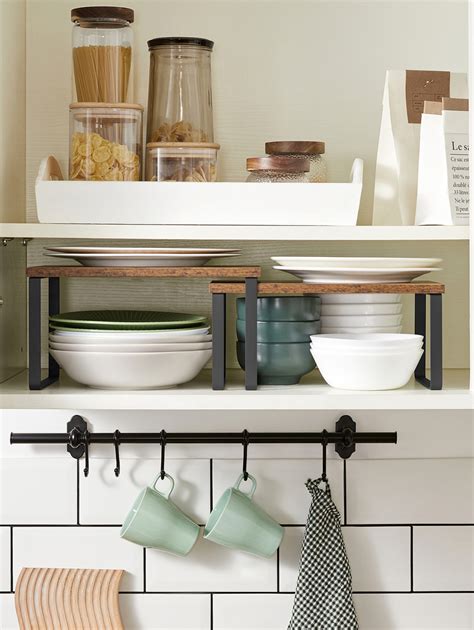 Songmics Cabinet Shelf Organizers Set Of 4 Countertop Organizers Kitchen Counter Shelves