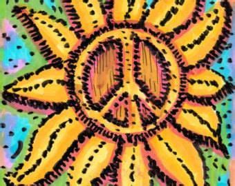 A Drawing Of A Sunflower With Peace On It