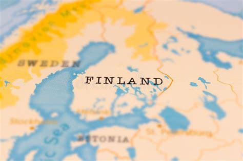 Finland in Focus on a Tilted World Map. Stock Image - Image of personality, powerful: 281616149