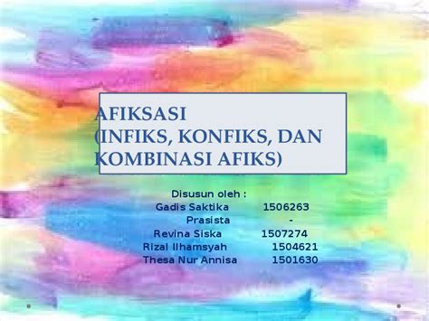 Ppt Afiksasi Infiks Konfiks And Kombinasi Afiks