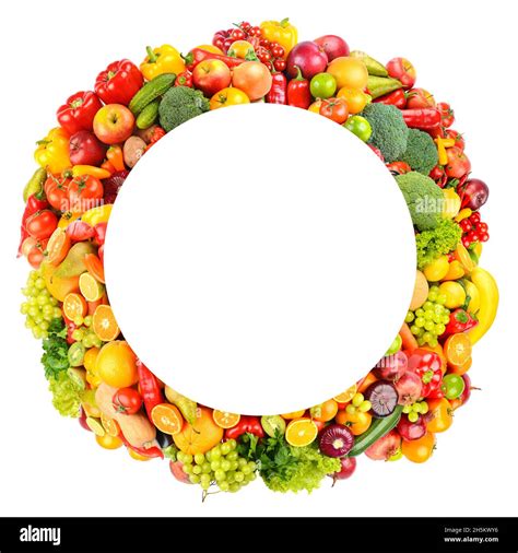 Fruits Vegetable Round Frame Hi Res Stock Photography And Images Alamy