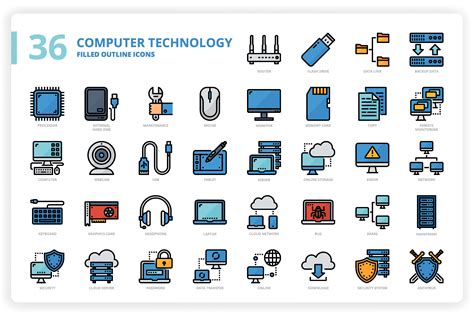 36 Computer Technology Icons | Icons ~ Creative Market