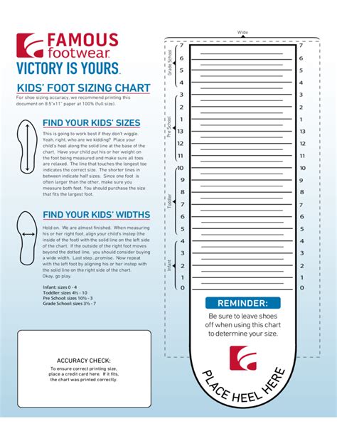 Kids Foot Sizing Chart Free Download