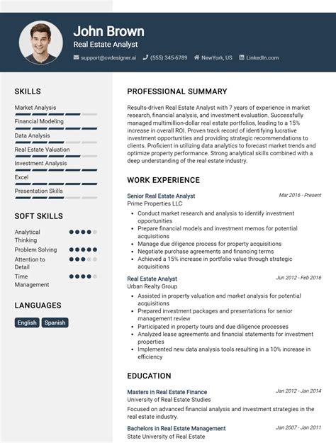 Real Estate Analyst Cv Examples For Expert Tips Templates