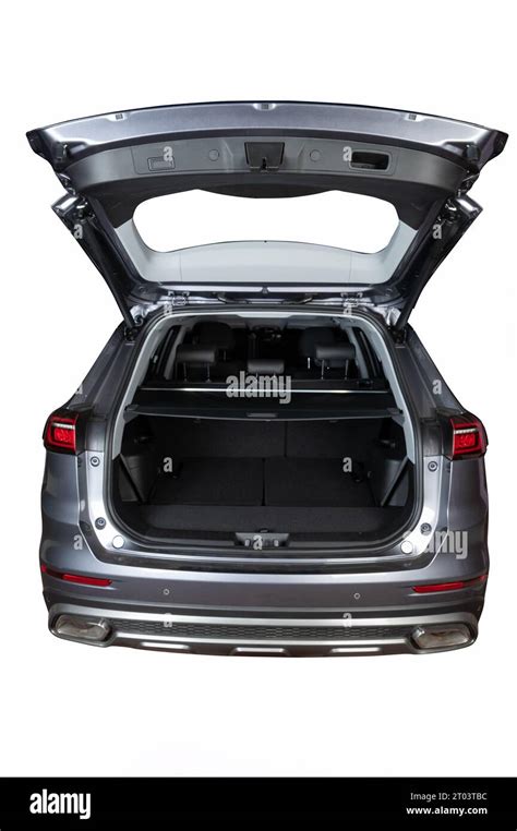 Open Clean Suv Car Trunk With Division Isolated Stock Photo Alamy