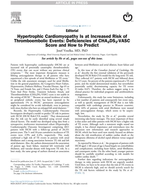 PDF Hypertrophic Cardiomyopathy Is At Increased Risk Of