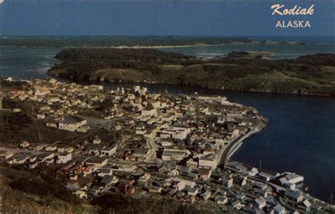 Aerial View Of Town Kodiak Ak