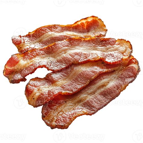 Crispy fried bacon strips breakfast food pork meat breakfast food