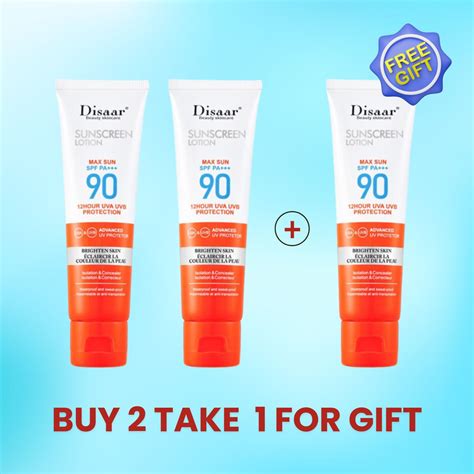 Buy 2 Take 1 Disaar Spf 90 Sunscreen Isolation Face Whitening Waterproof Sunblock For Face On