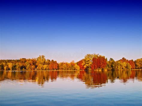 Autumn lake scenery stock image. Image of lake, beauty - 23247673