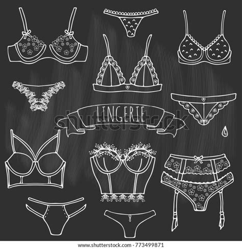 Hand Drawn Doodle Lingerie Icon Set Image Vectorielle De Stock Libre