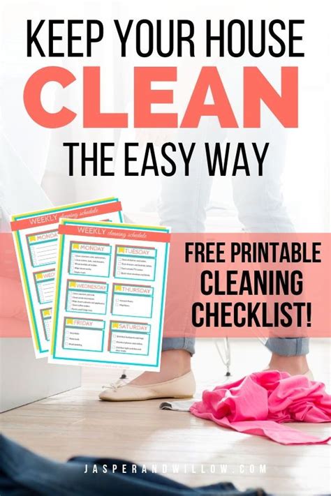 Easy Weekly Cleaning Schedule For Busy Moms Printable Checklist Artofit