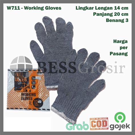 Jual W711 Sarung Tangan Kerja Bulldozer Benang 3 Working Safety Glove