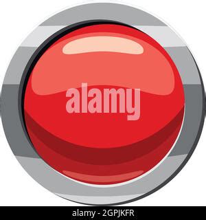 Red Button Icon Cartoon Style Stock Vector Image Art Alamy