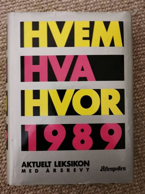 Hvem Hva Hvor 1989 FINN Torget