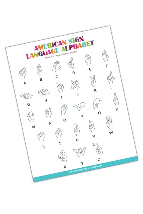 American Sign Language Alphabet Chart Freebie Finding Mom Reviews On Judge Me