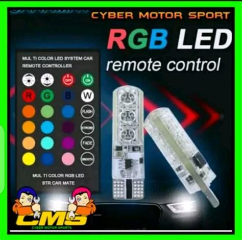 Jual Led Senja T10 RGB Remot Slim Motor Mobil High Quality Lampu Kota