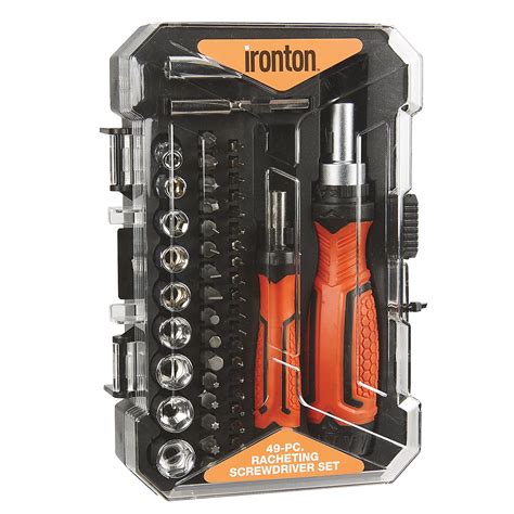 Ironton Ratcheting Screwdriver Sockets 49 Pc Set Walmart