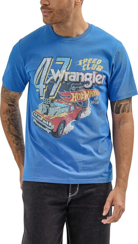 Wrangler Men S X Hot Wheels Speed Club Race Tee Blue Small Amazon