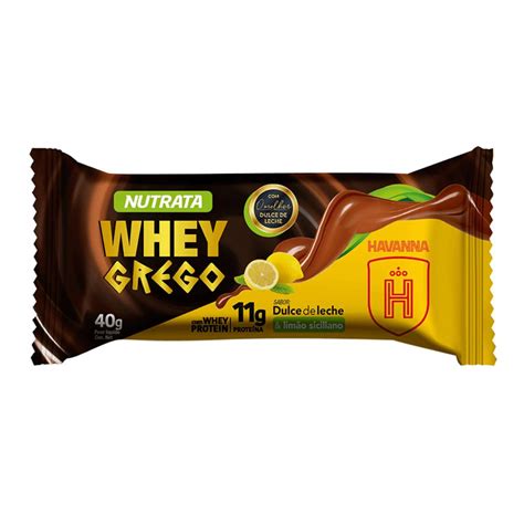 Whey Grego Bar Dulce De Leche E Limao Siciliano Havanna 40g Un