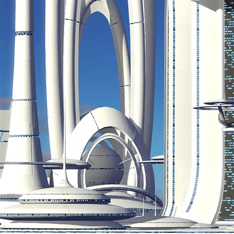 futuristic sci-fi buildings 3d max