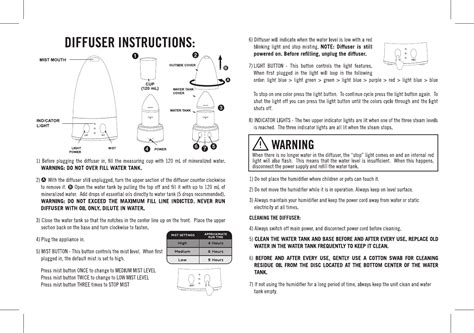 User manual Nature's Truth Essential Oil Diffuser (2 pages)