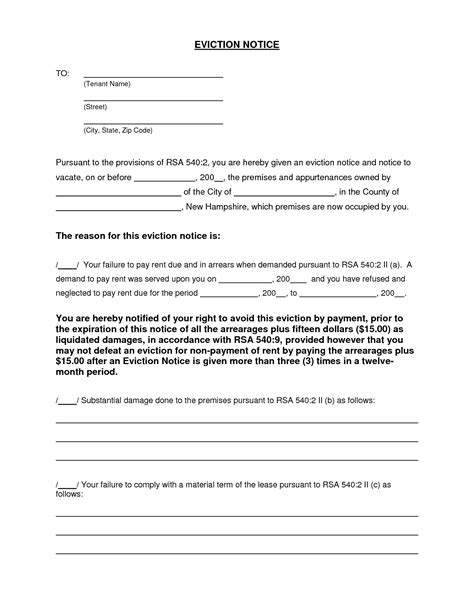 Official Eviction Notice Template